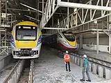 Class 91 and 93 at Batu Gajah Railway Depot