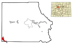 Location of the El Jebel CDP in Eagle County, Colorado.