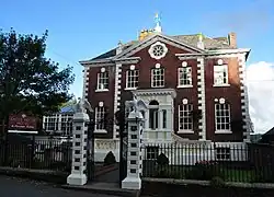 Garden railings and gate piers to Eagle House Hotel