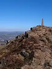 Wainman's Pinnacle, a stone obelisk on Earl Crag