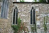 Late 13th century Y tracery in lancet windows of chancel of St Helen's church, Barnoldby le Beck, Lincolnshire, England