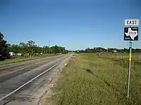 View east on FM 2919 near SH 60 in East Bernard