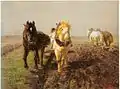 Zwei Pferde am Pflug (Two Horses Ploughing), around 1886/89