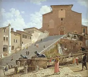 The Marble Steps Leading to the Church of Santa Maria in Aracoeli in Rome (1816)