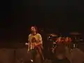 Eddie Vedder on stage with Pearl Jam in São Paulo, Brazil on December 2, 2005.