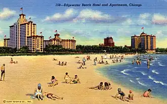 Edgewater Beach Hotel complex viewed from the southeast in 1941