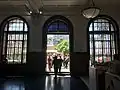 Internal view of the entrance to the Alexandre Mackenzie Building, facing the Viaduto do Chá.