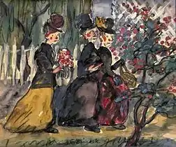 Edith Dimock, Three Women, ca. 1913, watercolor, gouache, and charcoal on paper