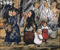 Edith Dimock, Bridal Shop, ca. 1913, watercolor, gouache, and charcoal on paper