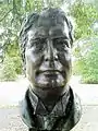 Bust of Sir Edmund Barton in the Prime Ministers Avenue in the Ballarat Botanical Gardens