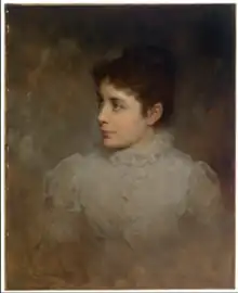 Oil portrait of Edwina Booth Grossman by Eastman Johnson, 1885