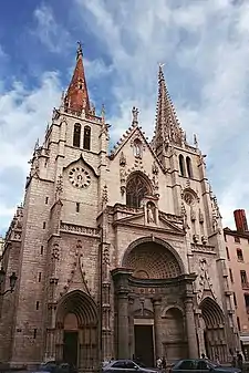 Facade of the Church of St Nicetius of Lyon, Lyon, France.