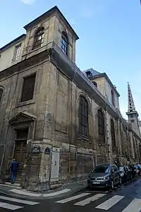 Facade of the church on Rue Saint-Louis-en-l'Île