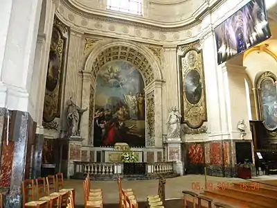 Transept arcade, with "The Predication of Saint Denis", by Joseph-Marie Vien