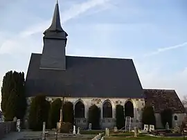 Saint-Aubin Church with Irish Yews