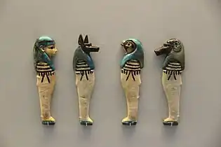 Amulets of the four sons of Horus from the Third Intermediate Period (c. 1070–664 BC)