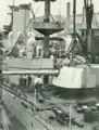 A 21 cm (8.26 in) gun turret being installed on Eidsvold.