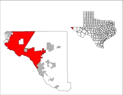 Location in El Paso County and the State of Texas