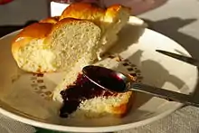 Elderberry jam on bread