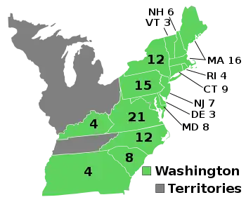 Electoral map, 1792 election