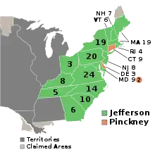 Electoral map, 1804 election