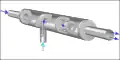 A pressure-actuated valve combined with a one-way check valve acts as a (field-effect) transistor.