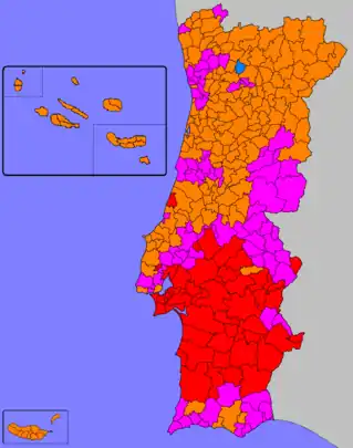 Most voted political force by municipality.