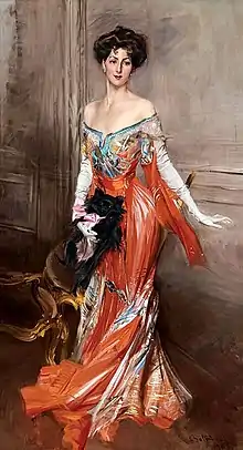 Image 14Fashionable lady of the era: portrait by Giovanni Boldini (1845–1931) showing Elizabeth Wharton Drexel in 1905. (from History of fashion design)