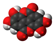 Space-filling model of the ellagic acid molecule