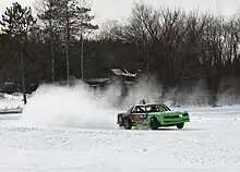 Ice racing on the Embarrass River in northern Tilleda