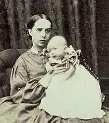 White with one of her five children, c. 1865