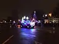 Courthouse in background of Enid Christmas parade