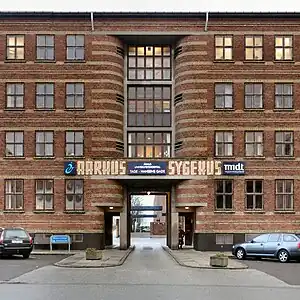 Main entrance to the hospital of Amtssygehuset