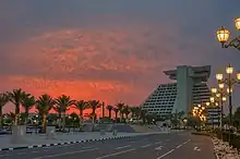 Entrance to the iconic Sheraton Hotel