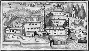 Engraving of St. Vitus' Abbey from the "Churbaierische Atlas" of Anton Wilhelm Ertl, 1687