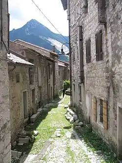 View of a central road in Erto