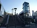 Stairs and elevator from the Boulevard de Bercy to the station