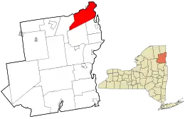 Location in Essex County and the state of New York