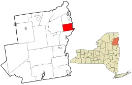 Location in Essex County and the state of New York