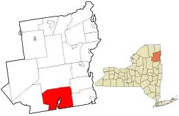 Location in Essex County and the state of New York