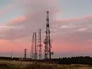 The communications masts of Bauer Radio at Eston Nab