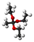 Ball-and-stick model of the Triethylorthoacetate molecule