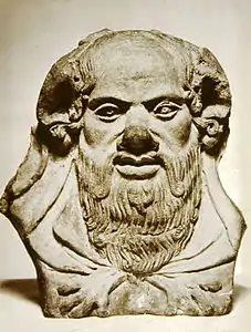 Etruscan terracotta antefix with head of Silenus, 4th century BC (Walters Art Museum, Baltimore)