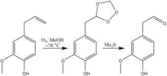 Eugenol ozonolysis