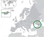 Map showing Abkhazia in Europe