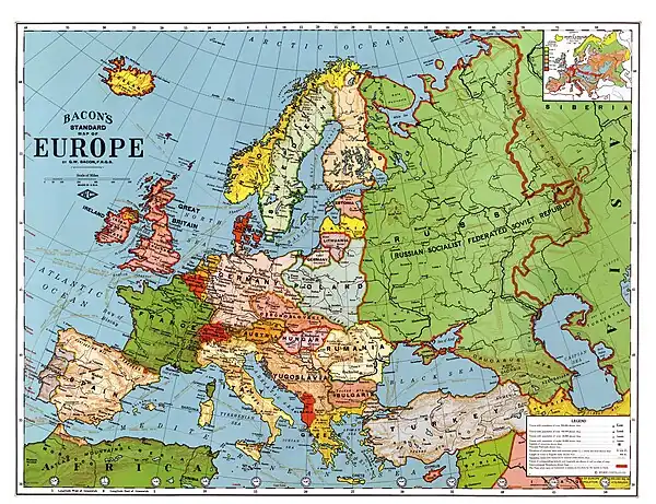 Map of Europe in 1923