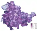 EKD Protestant membership in 2011 (municipalities)