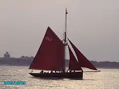 Jolie Brise in the evening light before 'battle'