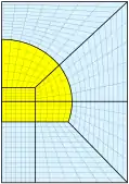 Non-curvilinear combination of different 2-D curvilinear grids