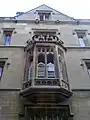 An oriel window in Turl Street belonging to Exeter College, Oxford